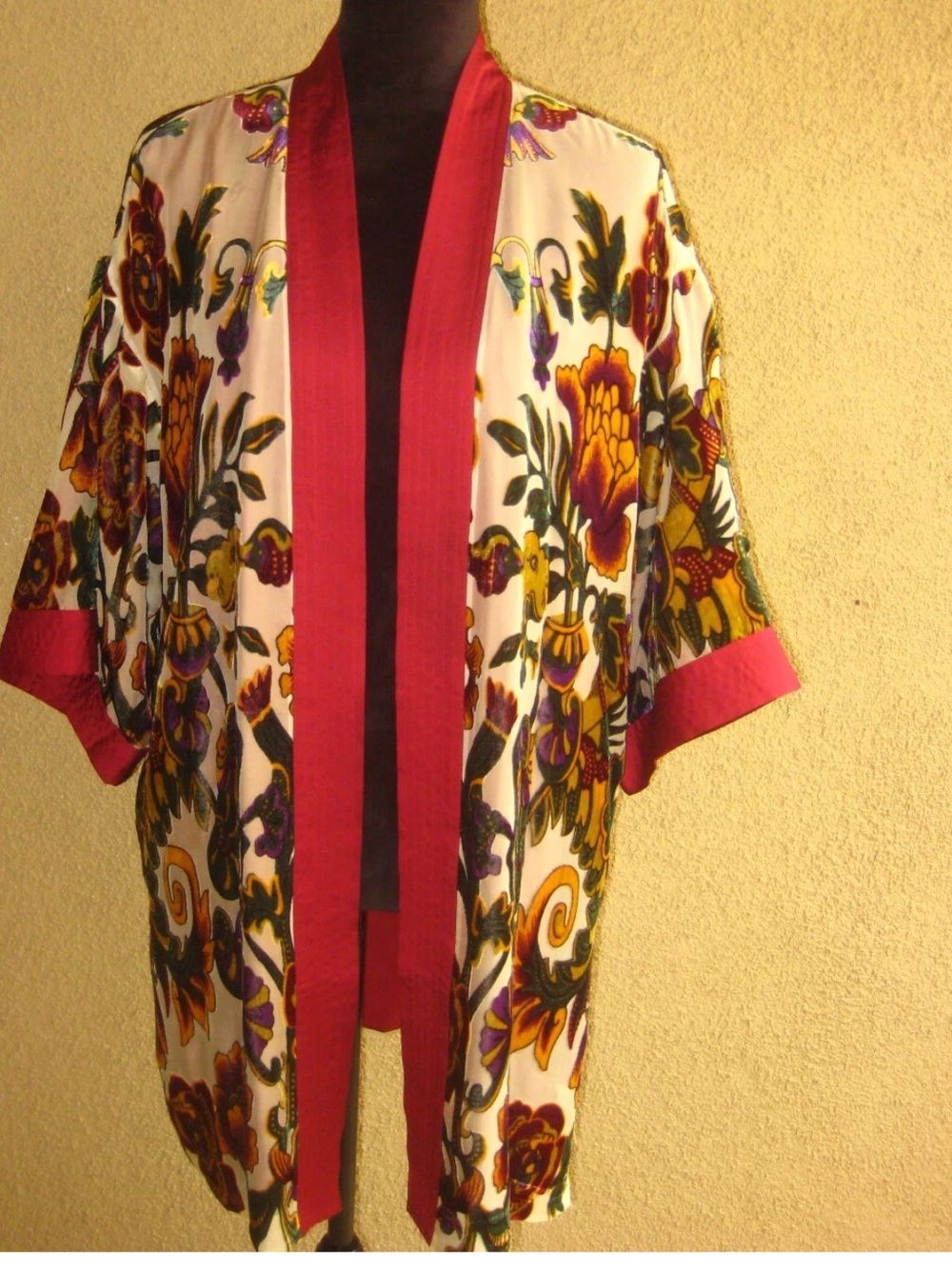 Chico's S/M Burgundy Open-Front Layering Top